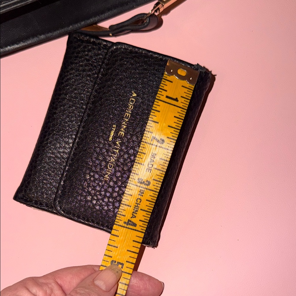 Adrienne Vittadini Elegant Black and Tan Crossbody Bag with wallet - Picture 9 of 11